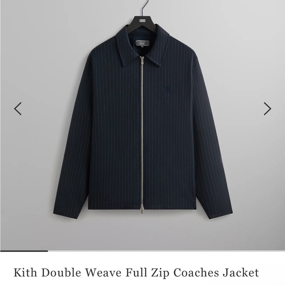 Kith Men's Navy Double Weave Full Zip Coaches Jacket
